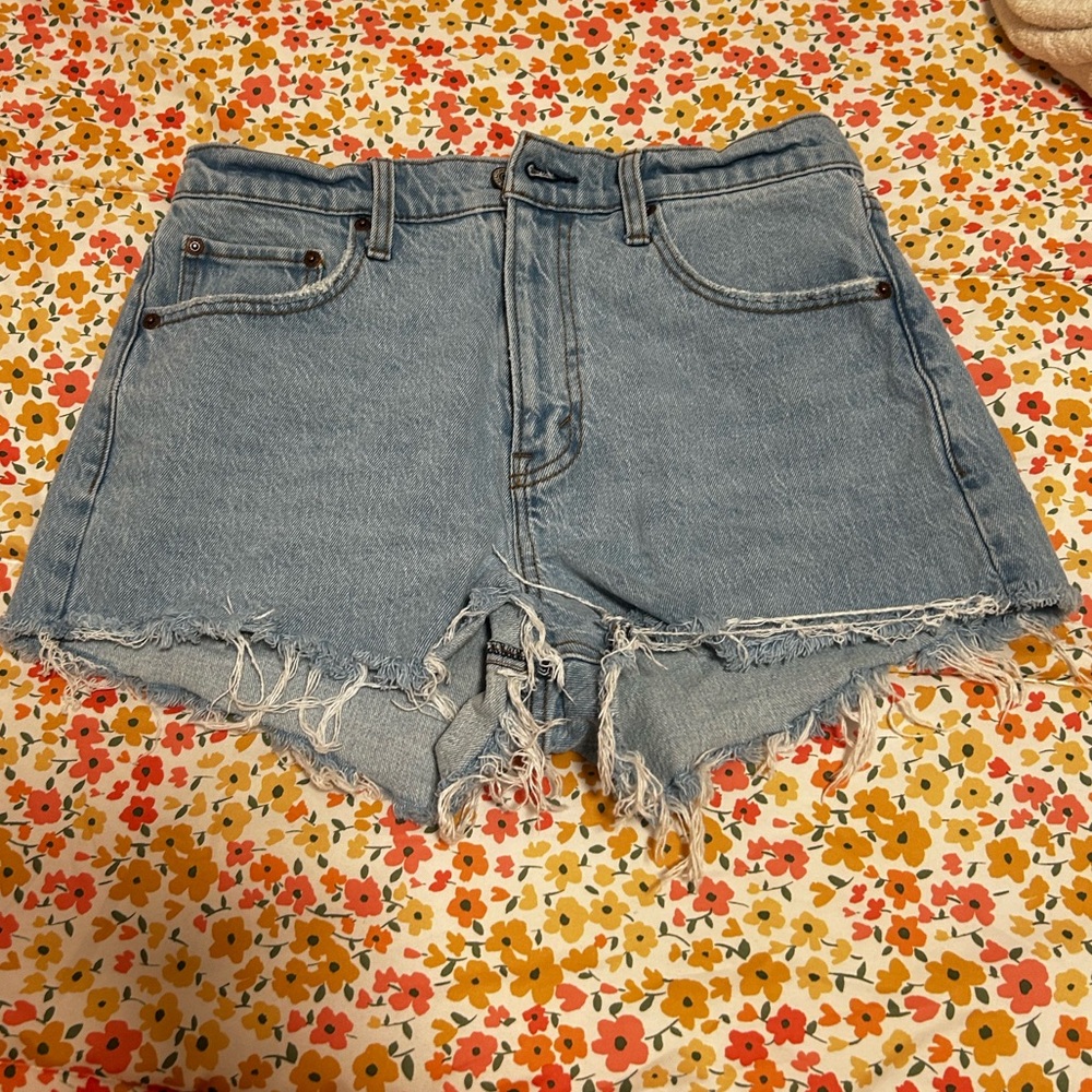 Abercrombie & Fitch Light Blue Distressed Jean Shorts, Worn Once!